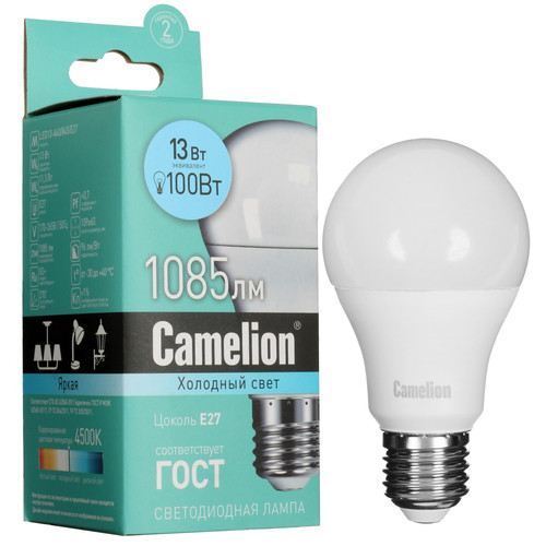 Купить Лампа светодиодная Camelion LED A60-13w-845-E27 в интернет-магазине DNS. Характеристики, цена Camelion LED A60-13w-845-E27 | 1113568.