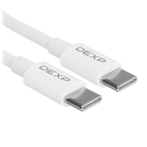 Купить Кабель DEXP USB Type-C - USB Type-C белый 3 м в интернет-магазине DNS. Характеристики, цена DEXP | 9201876.