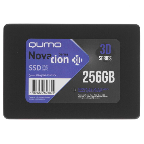 Купить 256 ГБ 2.5" SATA накопитель QUMO Novation 3D [Q3DT-256GSCY OEM] в интернет-магазине DNS. Характеристики, цена QUMO Novation 3D | 4861901.