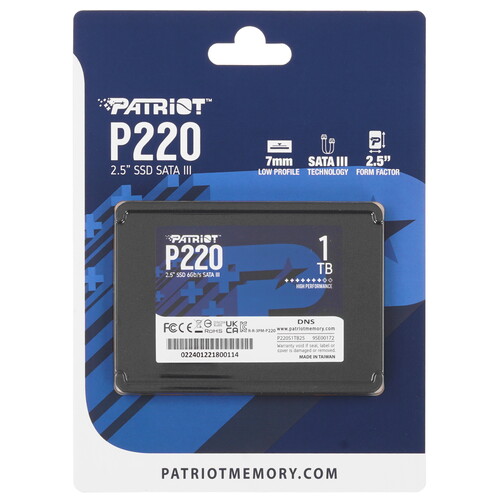 Купить 1000 ГБ 2.5" SATA накопитель Patriot Memory P220 [P220S1TB25] в интернет-магазине DNS. Характеристики, цена Patriot Memory P220 | 5446679.