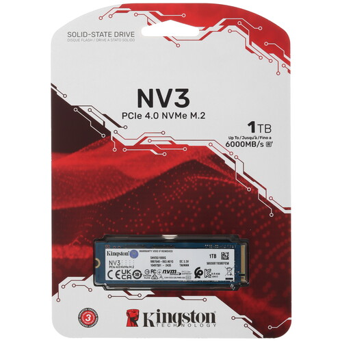 Купить 1000 ГБ M.2 NVMe накопитель Kingston NV3 [SNV3S/1000G] в интернет-магазине DNS. Характеристики, цена Kingston NV3 | 5499607.
