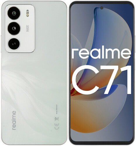Купить 6.67" Смартфон realme C71 128 ГБ белый в интернет-магазине DNS. Характеристики, цена realme C71 | 5628816.
