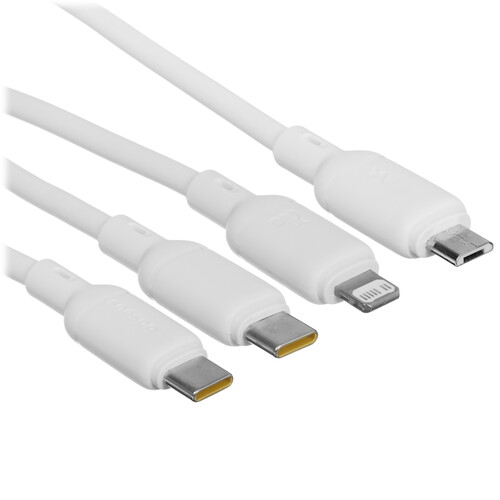 Купить Кабель Baseus Lightning 8-pin, micro USB-B, USB Type-C - USB Type-C белый 1.5 м в интернет-магазине DNS. Характеристики, цена Baseus Silky | 5627781.