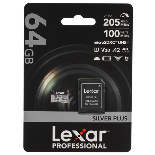Купить Карта памяти Lexar Professional Silver Plus microSDXC 64 ГБ [LMSSIPL064G-BNANG] в интернет-магазине DNS. Характеристики, цена  | 9194491.