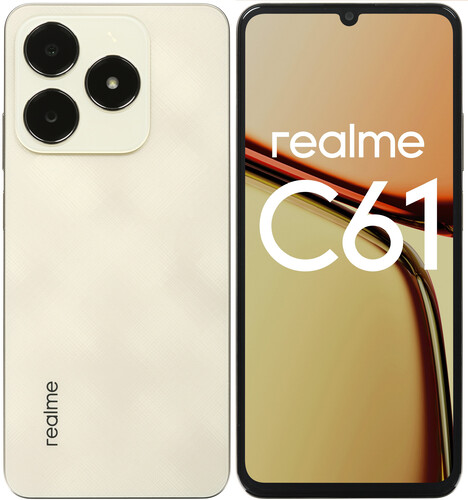 Купить 6.74" Смартфон realme C61 128 ГБ золотистый в интернет-магазине DNS. Характеристики, цена realme C61 | 5476396.
