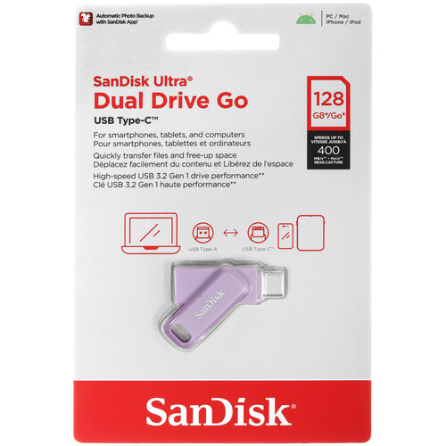 Купить Память OTG USB Flash 128 ГБ SanDisk Ultra Dual Drive Go [SDDDC3-128G-G46L] в интернет-магазине DNS. Характеристики, цена SanDisk Ultra Dual Drive Go | 5635916.