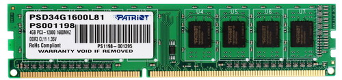 Купить Оперативная память Patriot Signature [PSD34G1600L81] 4 ГБ в интернет-магазине DNS. Характеристики, цена Patriot Signature | 1073045.
