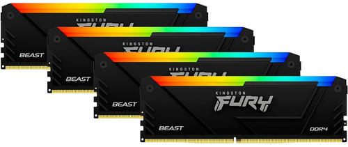 Купить Оперативная память Kingston FURY Beast Black RGB [KF432C16BB2AK4/128] 128 ГБ в интернет-магазине DNS. Характеристики, цена Kingston FURY Beast Black RGB | 5436290.