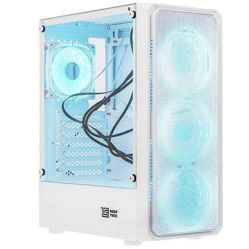 Купить Корпус BaseTech eXtreme GFX-03 [BT-GFX-03W-MESH-4F-IB] белый в интернет-магазине DNS. Характеристики, цена BaseTech eXtreme GFX-03 | 5614730.