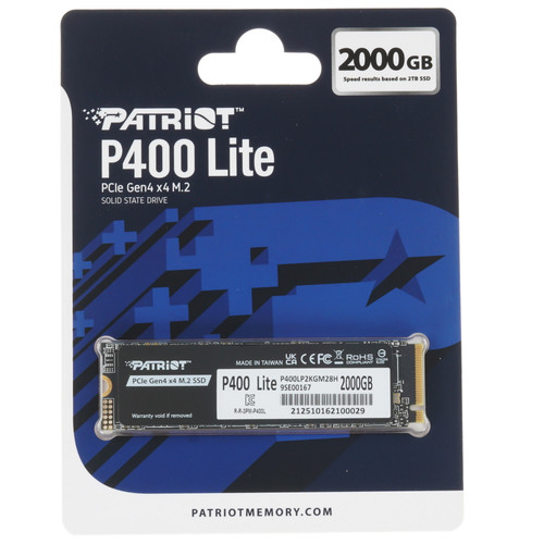 Купить 2000 ГБ M.2 NVMe накопитель Patriot P400 Lite [P400LP2KGM28H] в интернет-магазине DNS. Характеристики, цена Patriot P400 Lite | 5915068.