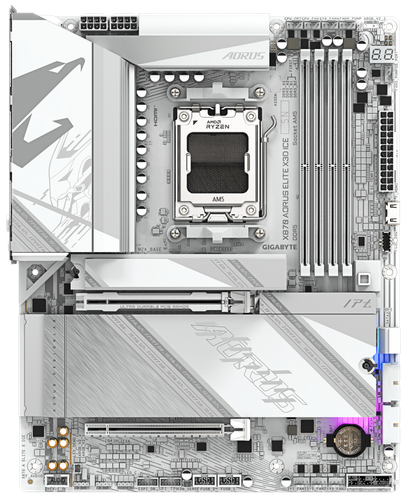 Купить Материнская плата GIGABYTE X870 AORUS ELITE X3D ICE в интернет-магазине DNS. Характеристики, цена GIGABYTE X870 AORUS ELITE X3D ICE | 5639850.