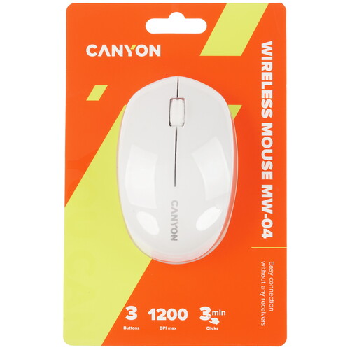 Купить Мышь беспроводная CANYON MW-04 [CNS-CMSW04W] белый в интернет-магазине DNS. Характеристики, цена CANYON MW-04 | 9134192.