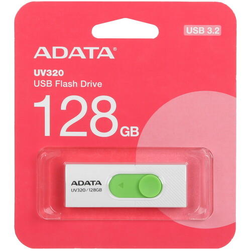 Купить Память USB Flash 128 ГБ A-Data UV320 [AUV320-128G-RWHGN] в интернет-магазине DNS. Характеристики, цена A-Data UV320 | 5450277.