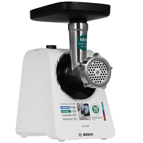 Купить Мясорубка электрическая Bosch MFWS607W белый в интернет-магазине DNS. Характеристики, цена Bosch MFWS607W | 9257945.