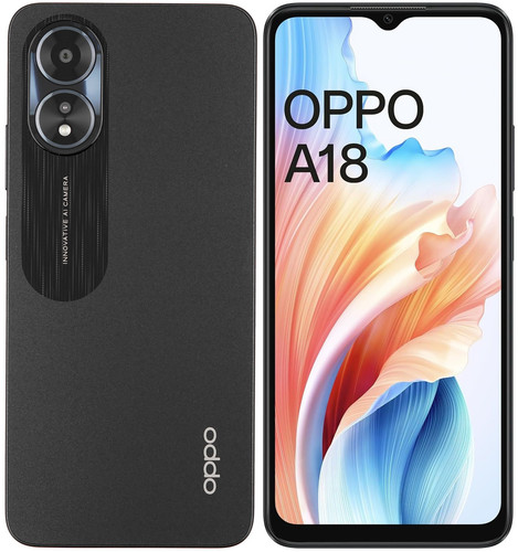 Купить 6.56" Смартфон OPPO A18 128 ГБ черный в интернет-магазине DNS. Характеристики, цена OPPO A18 | 5436437.