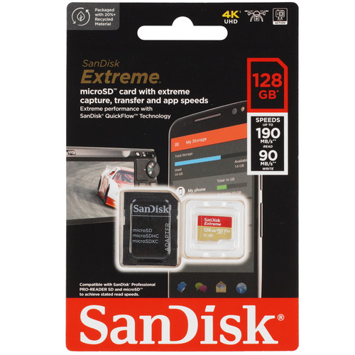 Купить Карта памяти SanDisk Extreme microSDXC 128 ГБ [SDSQXAA-128G-GN6MA] в интернет-магазине DNS. Характеристики, цена  | 5470844.