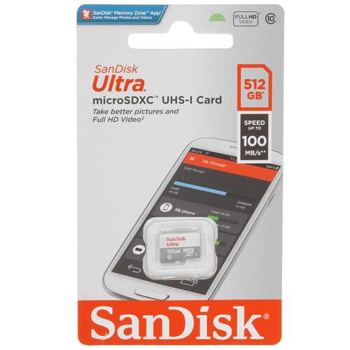 Купить Карта памяти SanDisk Ultra microSDXC 512 ГБ [SDSQUNR-512G-GN3MN] в интернет-магазине DNS. Характеристики, цена  | 9102935.