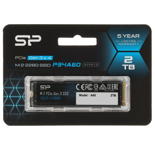 Купить 2000 ГБ M.2 NVMe накопитель Silicon Power P34A60 [SP002TBP34A60M28] в интернет-магазине DNS. Характеристики, цена Silicon Power P34A60 | 5446355.