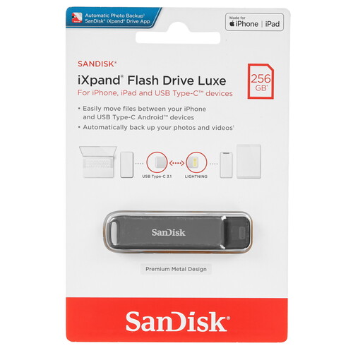 Купить Память OTG USB Flash 256 ГБ SanDisk iXpand Flash Drive Luxe [SDIX70N-256G-GN6NE] в интернет-магазине DNS. Характеристики, цена SanDisk iXpand Flash Drive Luxe | 5470872.