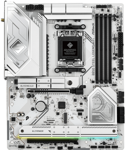 Купить Материнская плата ASRock B850 Steel Legend WiFi в интернет-магазине DNS. Характеристики, цена ASRock B850 Steel Legend WiFi | 5622714.