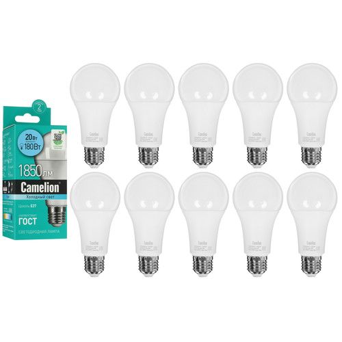 Купить Комплект светодиодных ламп Camelion LED E27/A65/20w/845 в интернет-магазине DNS. Характеристики, цена Camelion LED E27/A65/20w/845 | 5642991.