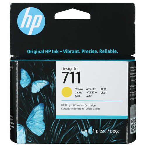 Купить Картридж HP 711 (CZ132A) желтый в интернет-магазине DNS. Характеристики, цена HP 711 (CZ132A) | 5642606.