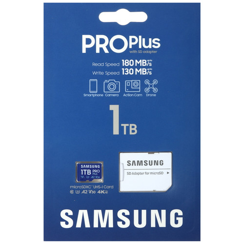 Купить Карта памяти Samsung PRO Plus microSDXC 1024 ГБ [MB-MD1T0SA/APC] в интернет-магазине DNS. Характеристики, цена  | 5484849.
