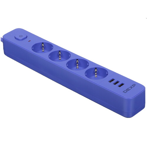 Купить Сетевой фильтр DEXP Intensity 418WU Blue синий в интернет-магазине DNS. Характеристики, цена DEXP Intensity 418WU Blue | 5419960.