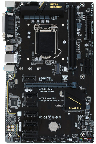 Купить Плата GIGABYTE LGA1151 H110 GA-H110-D3A 2xDDR4 1xPCI-Ex16 Dsub SATA3 М2 USB3 COM ATX в интернет-магазине DNS. Характеристики, цена  | 1134117.