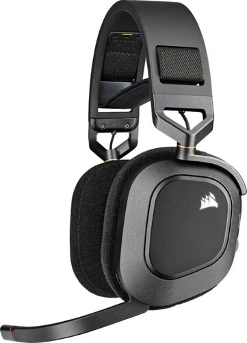 Купить Наушники беспроводные Corsair HS80 RGB WIRELESS [охватывающие, закрытые, 20-40000, микр., рег. громк., type-C, радиоканал, чёрные] в интернет-магазине DNS. Характеристики, цена  | 5465398.