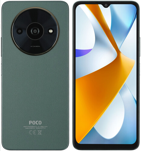 Купить 6.71" Смартфон POCO C61 128 ГБ зеленый в интернет-магазине DNS. Характеристики, цена POCO C61 | 5488494.