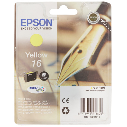 Купить Картридж Epson T16 Y желтый в интернет-магазине DNS. Характеристики, цена Epson T16 Y | 0167008.