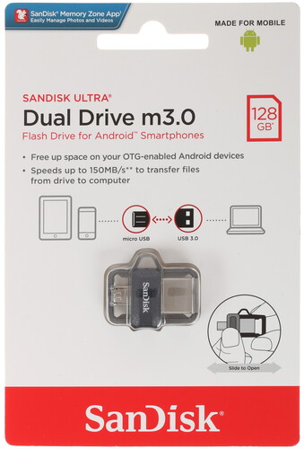 Купить Память OTG USB Flash 128 ГБ SanDisk Ultra Dual m3.0 [SDDD3-128G-G46] в интернет-магазине DNS. Характеристики, цена SanDisk Ultra Dual m3.0 | 1227280.