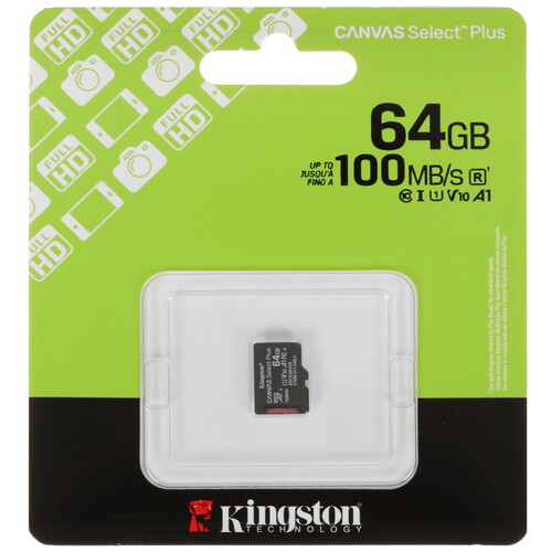 Купить Карта памяти Kingston microSDXC 64 ГБ [SDCS3/64GBSP] в интернет-магазине DNS. Характеристики, цена  | 5634465.