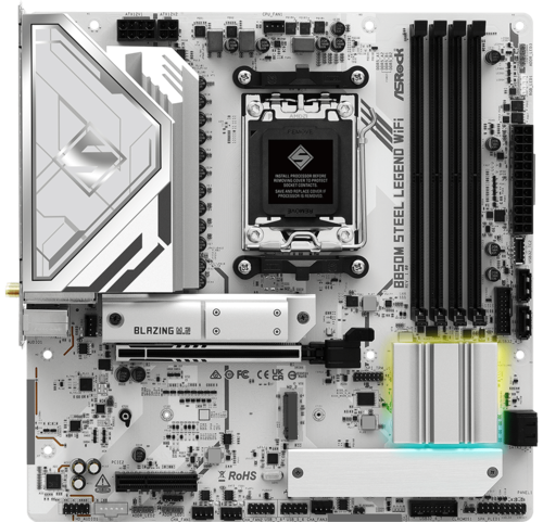 Купить Материнская плата ASRock B850M Steel Legend WiFi в интернет-магазине DNS. Характеристики, цена ASRock B850M Steel Legend WiFi | 5622720.