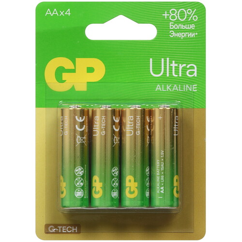 Купить Батарейка GP Ultra AA (LR6/ER14505/FR6/R6P) в интернет-магазине DNS. Характеристики, цена GP Ultra | 5626880.