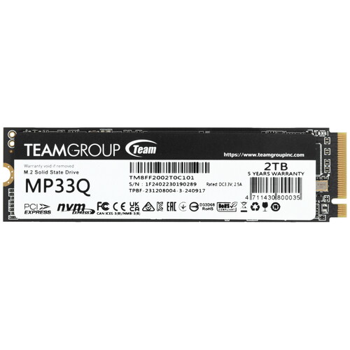 Купить 2000 ГБ M.2 NVMe накопитель TEAMGROUP MP33Q [TM8FF2002T0C101] в интернет-магазине DNS. Характеристики, цена TEAMGROUP MP33Q | 5456961.