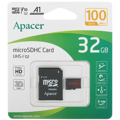 Купить Карта памяти Apacer R100 microSDHC 32 ГБ [AP32GMCSH10UB-R] в интернет-магазине DNS. Характеристики, цена  | 5634522.