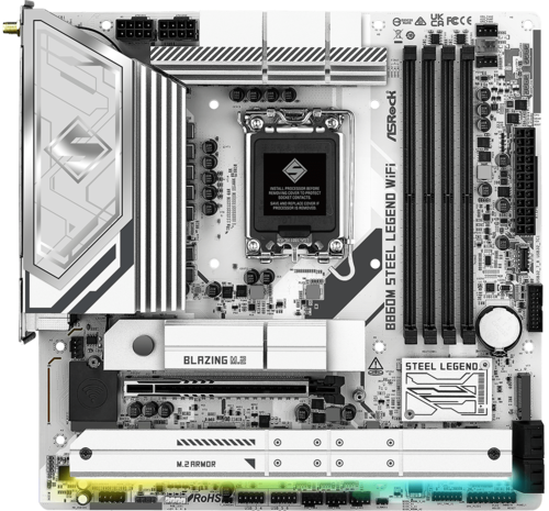 Купить Материнская плата ASRock B860M STEEL LEGEND WIFI в интернет-магазине DNS. Характеристики, цена ASRock B860M STEEL LEGEND WIFI | 9240412.