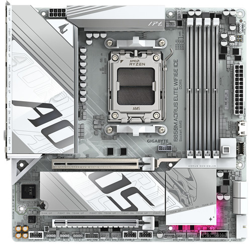 Купить Материнская плата GIGABYTE B850M AORUS ELITE WIFI6E ICE в интернет-магазине DNS. Характеристики, цена GIGABYTE B850M AORUS ELITE WIFI6E ICE | 5608140.