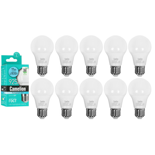 Купить Комплект светодиодных ламп Camelion LED E27/A60/11w/845 в интернет-магазине DNS. Характеристики, цена Camelion LED E27/A60/11w/845 | 5642988.