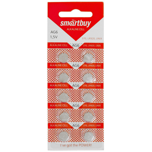 Купить Батарейка Smartbuy LR69 (AG6/G6/LR920/LR921/371A/171) в интернет-магазине DNS. Характеристики, цена Smartbuy | 5035512.