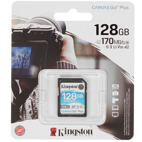 Купить Карта памяти Kingston Canvas Go! Plus SDXC 128 ГБ [SDG3/128GB] в интернет-магазине DNS. Характеристики, цена  | 1664084.