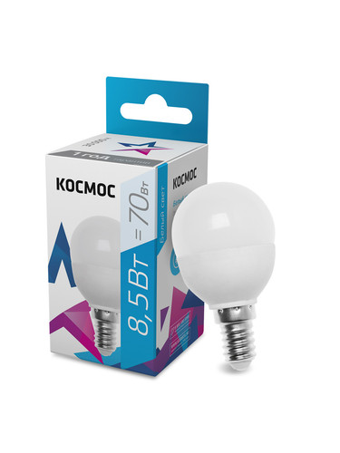 Купить Комплект светодиодных ламп Космос Lksm_LED8.5wGL45E1445 в интернет-магазине DNS. Характеристики, цена Космос Lksm_LED8.5wGL45E1445 | 9303106.