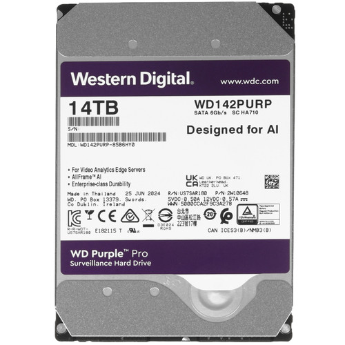 Купить 14 ТБ Жесткий диск WD Purple Pro Surveillance [WD142PURP] в интернет-магазине DNS. Характеристики, цена WD Purple Pro Surveillance | 9155778.