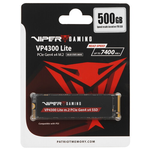 Купить 500 ГБ M.2 NVMe накопитель Patriot Viper VP4300 Lite [VP4300L500GM28H] в интернет-магазине DNS. Характеристики, цена Patriot Viper VP4300 Lite | 5446646.