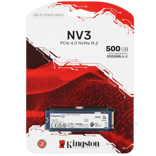 Купить 500 ГБ M.2 NVMe накопитель Kingston NV3 [SNV3S/500G] в интернет-магазине DNS. Характеристики, цена Kingston NV3 | 5606507.