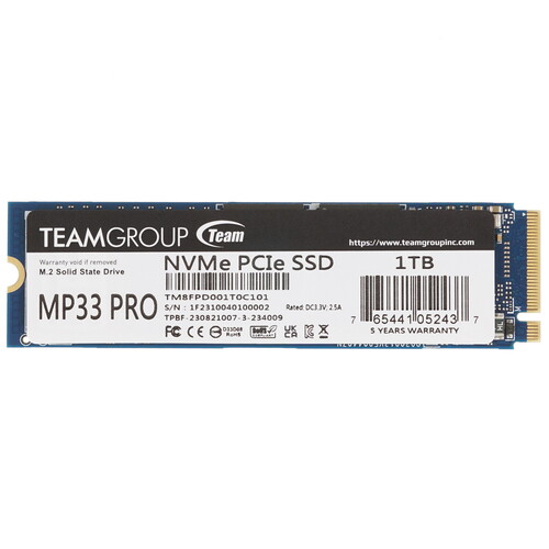 Купить 1000 ГБ M.2 NVMe накопитель TEAMGROUP MP33 PRO [TM8FPD001T0C101] в интернет-магазине DNS. Характеристики, цена TEAMGROUP MP33 PRO | 4737601.