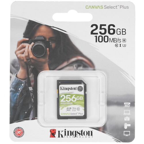 Купить Карта памяти Kingston Canvas Select Plus SDXC 256 ГБ [SDS2/256GB] в интернет-магазине DNS. Характеристики, цена  | 4716405.
