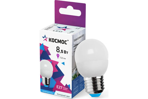 Купить Комплект светодиодных ламп Космос LkecLED8.5WGL45E2765 в интернет-магазине DNS. Характеристики, цена Космос LkecLED8.5WGL45E2765 | 9303105.